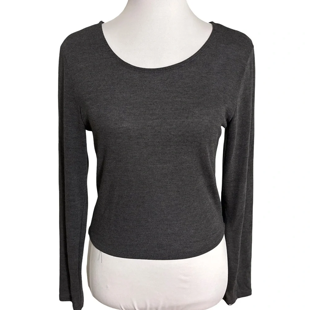 Living Doll Charcoal Long Sleeve Top